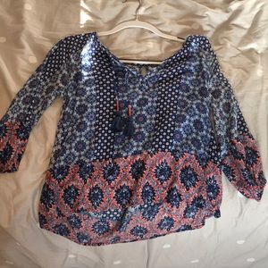 Quarter sleeve bohemian shirt